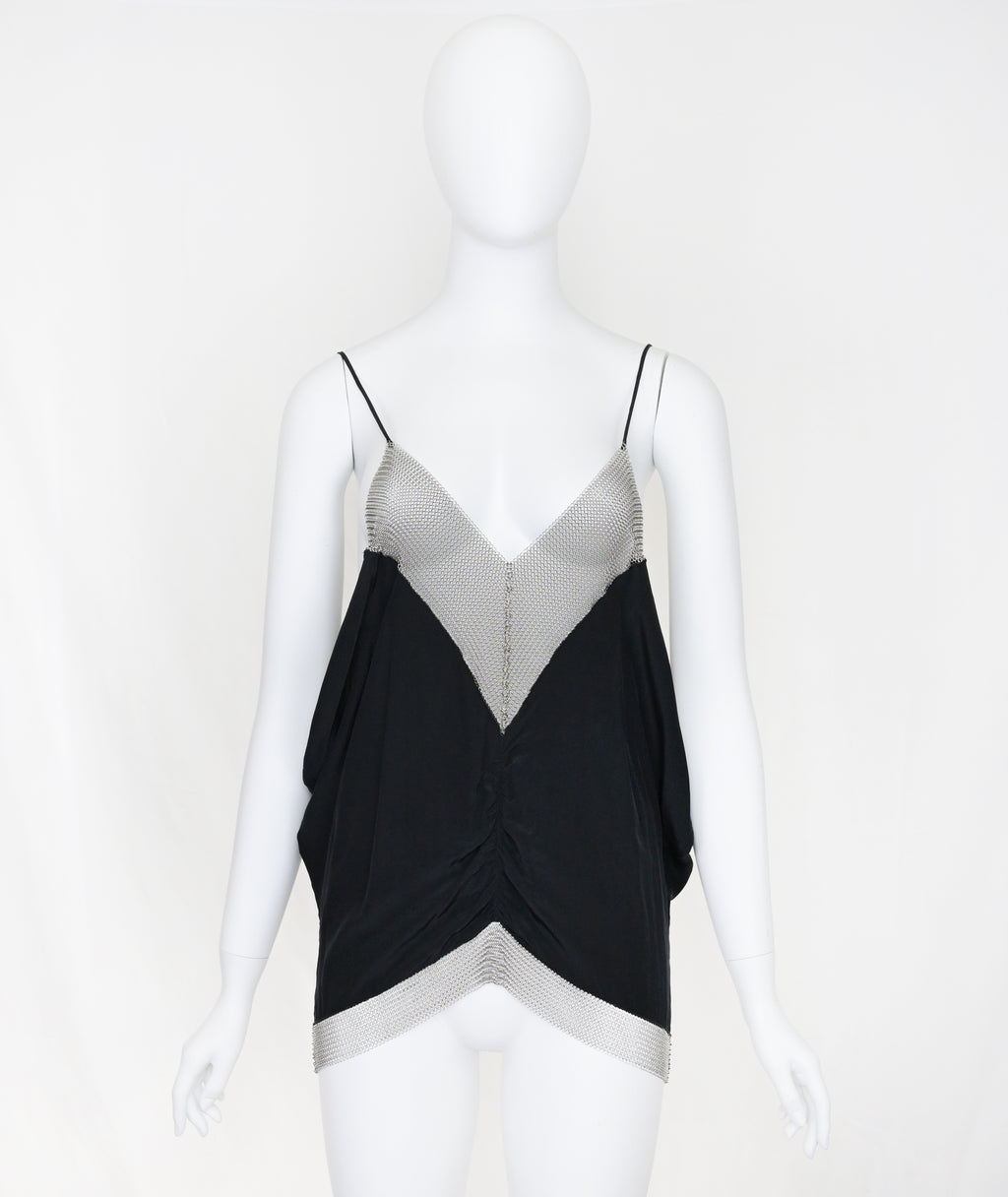Prada 2002 Silk Blouse with Chainmail