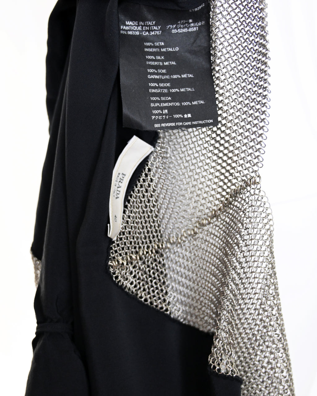 Prada 2002 Silk Blouse with Chainmail