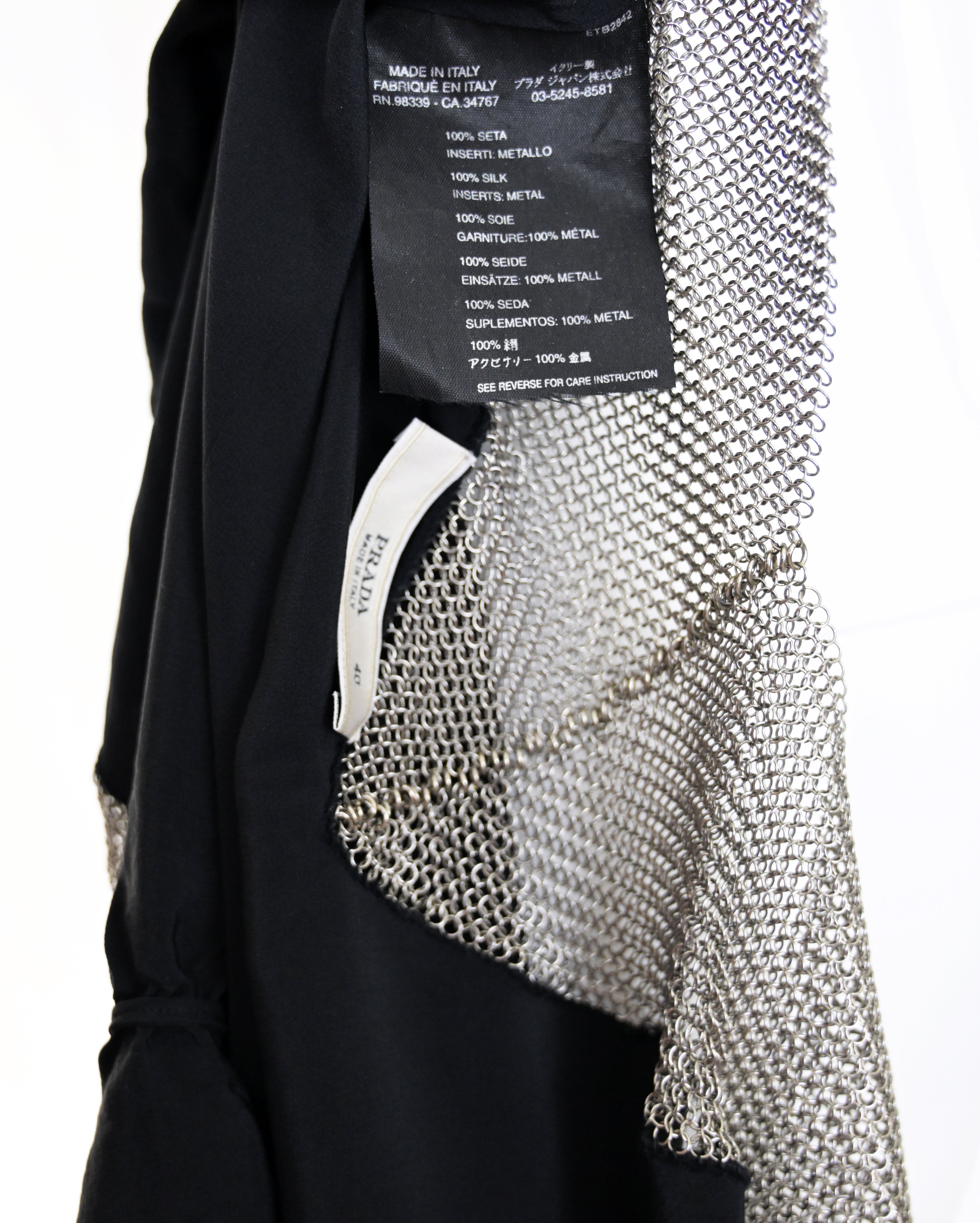 Prada 2002 Silk Blouse with Chainmail