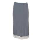 Prada 2002 Chainmail Trim Silk Skirt