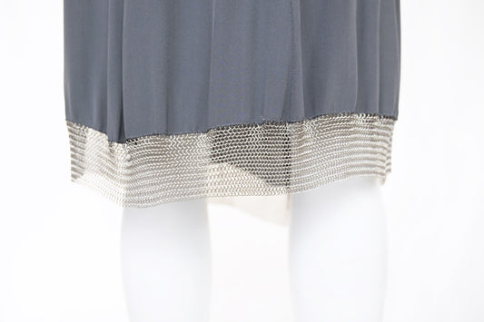 Prada 2002 Chainmail Trim Silk Skirt