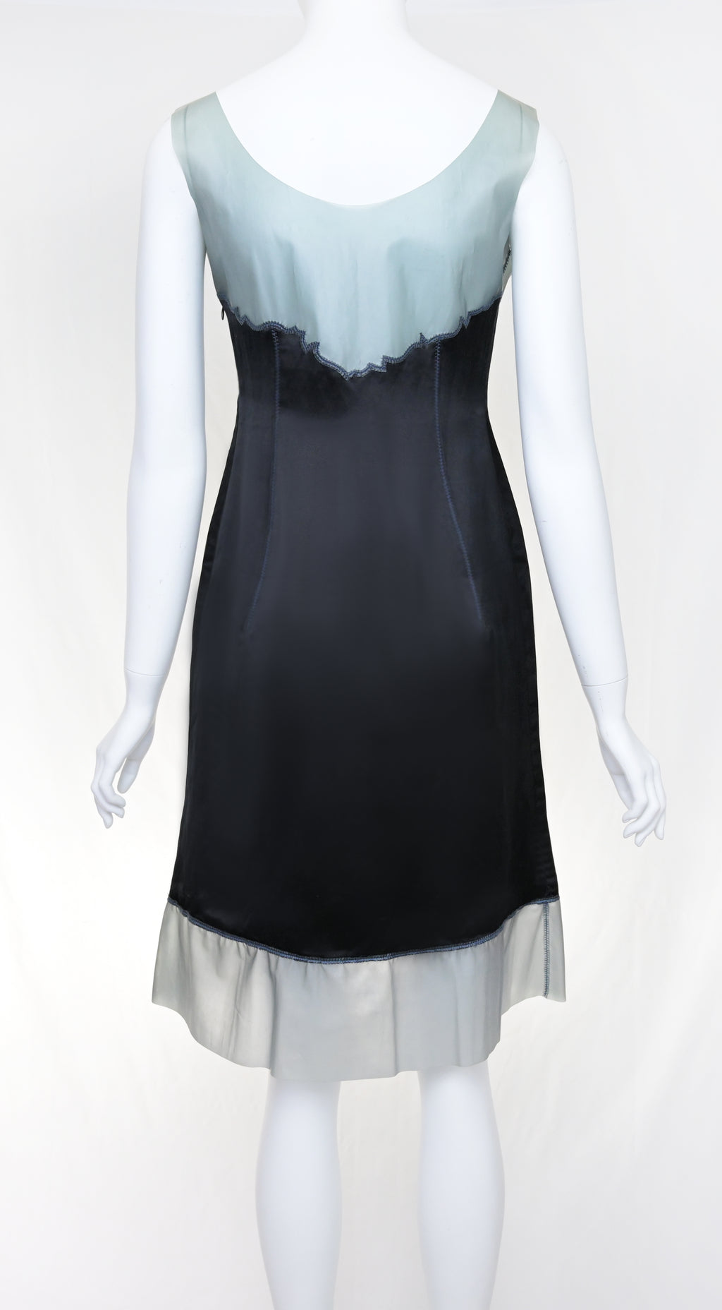 Prada SS 1998 Silk Dress with Latex Trim