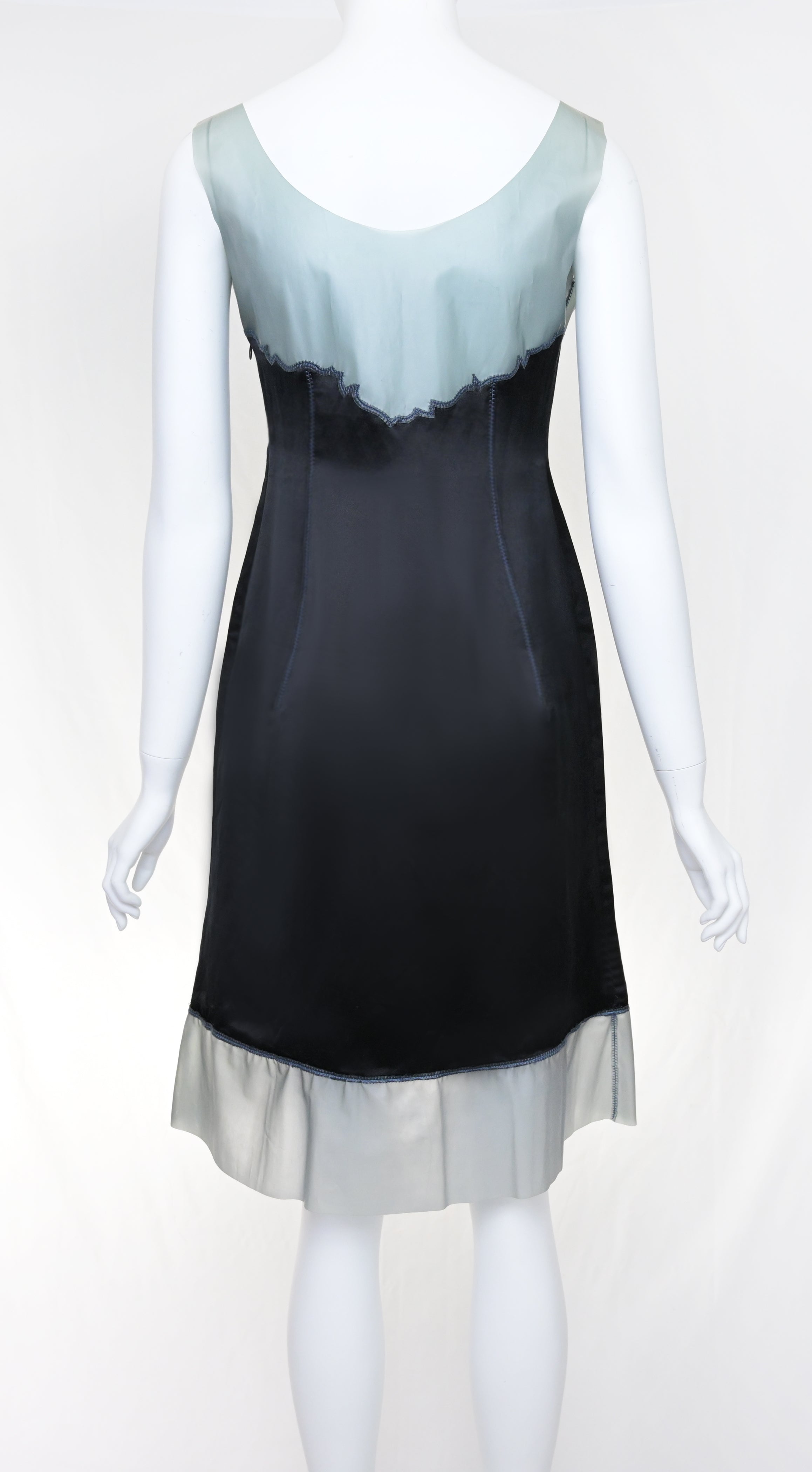 Prada SS 1998 Silk Dress with Latex Trim