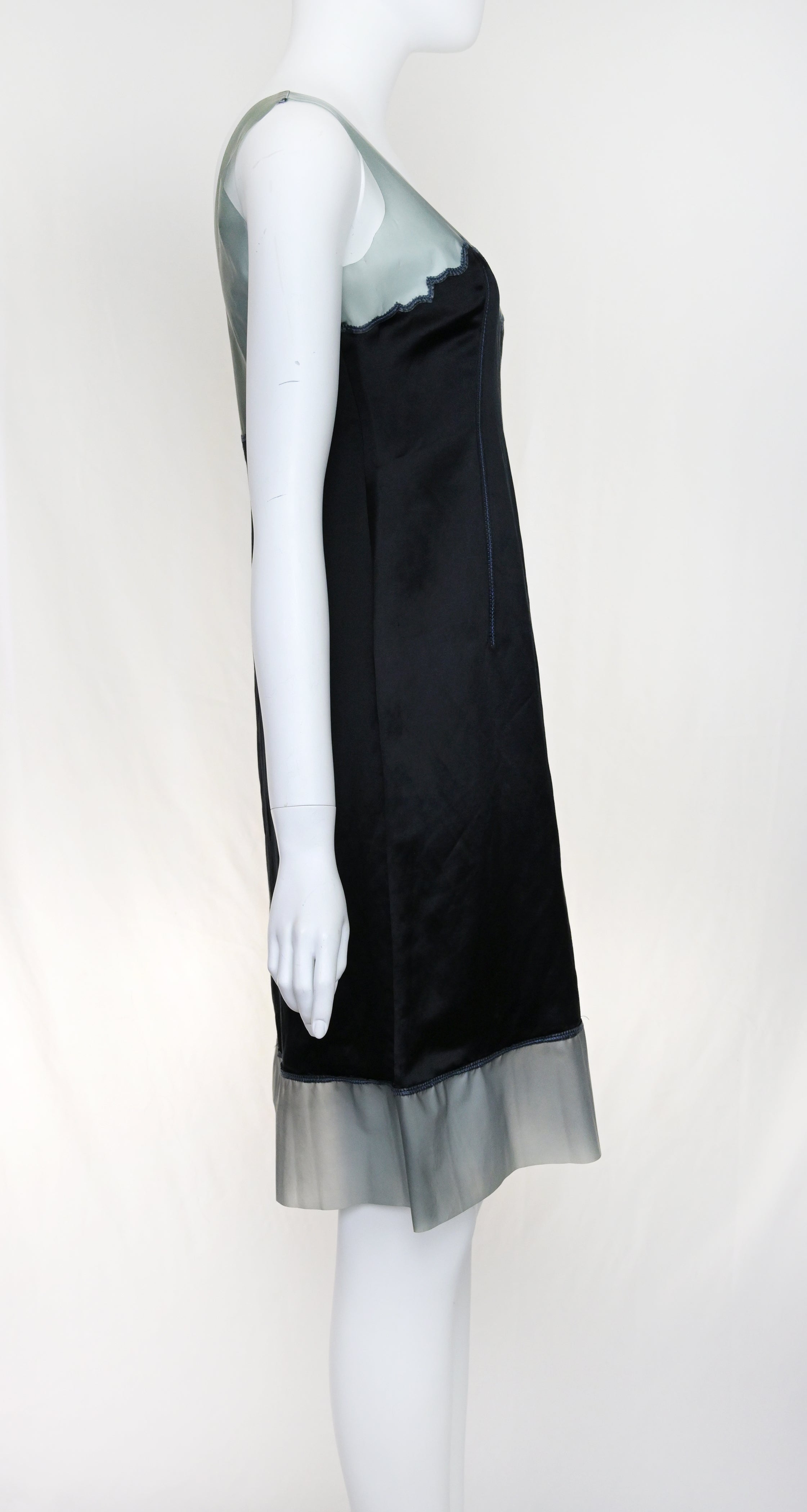 Prada SS 1998 Silk Dress with Latex Trim