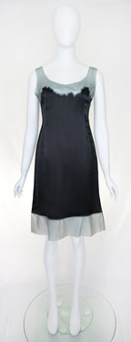 Prada SS 1998 Silk Dress with Latex Trim