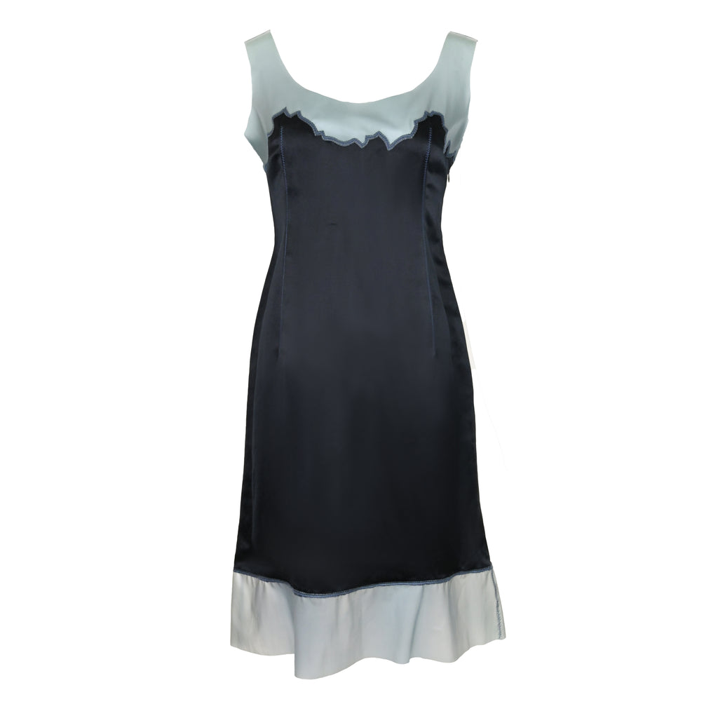 Prada SS 1998 Silk Dress with Latex Trim