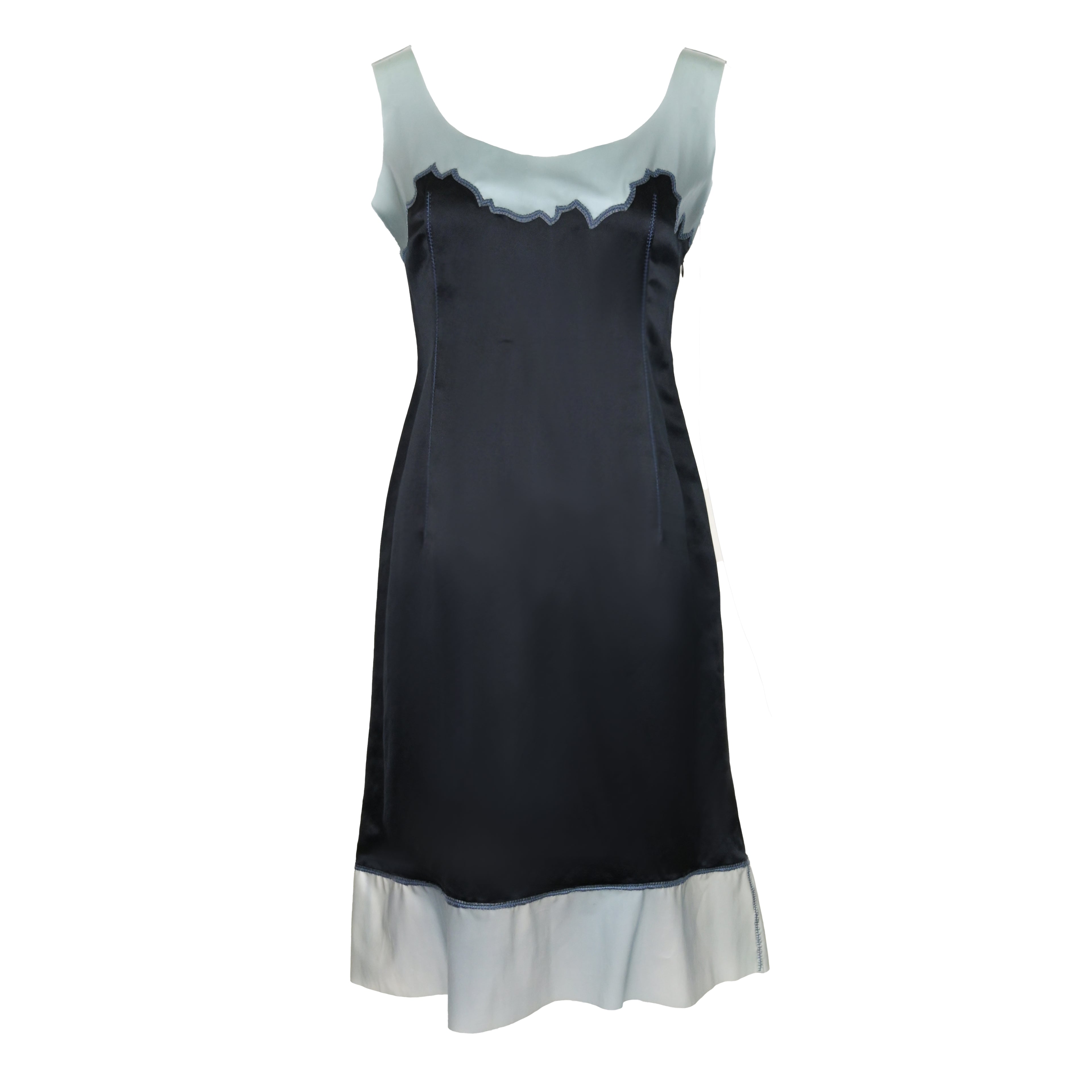 Prada SS 1998 Silk Dress with Latex Trim