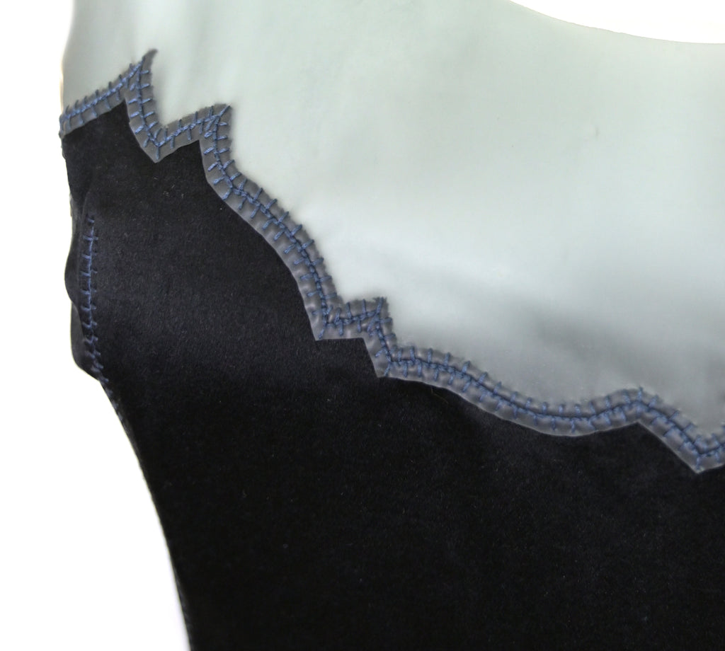 Prada SS 1998 Silk Dress with Latex Trim