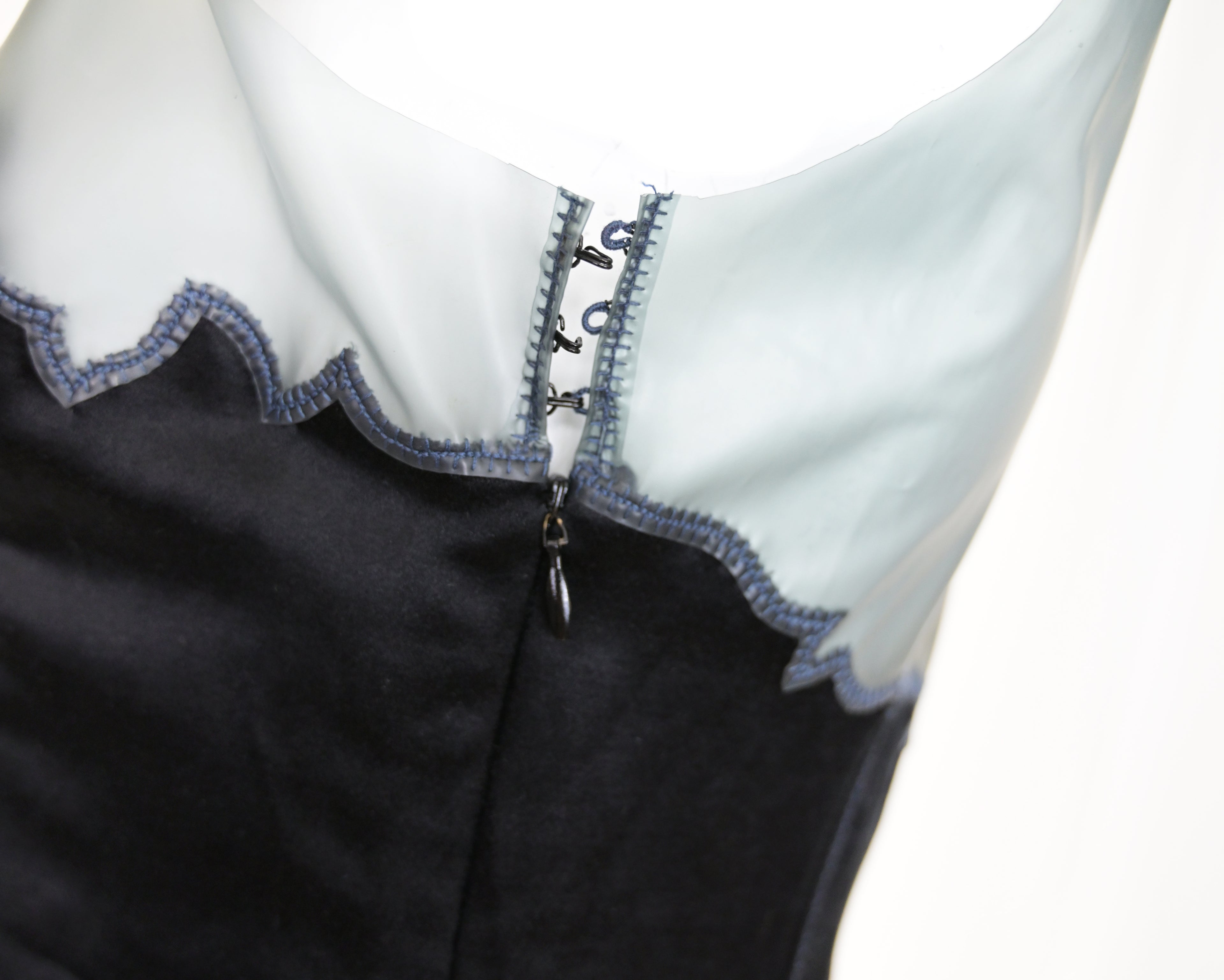 Prada SS 1998 Silk Dress with Latex Trim