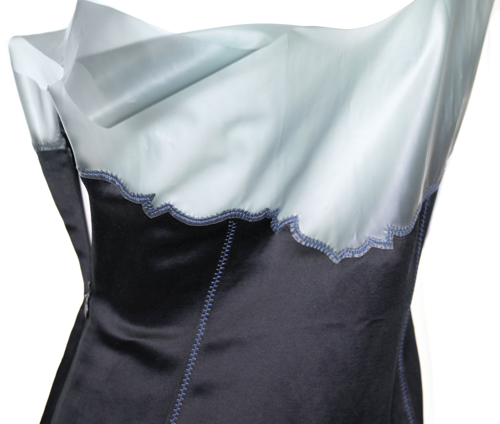 Prada SS 1998 Silk Dress with Latex Trim