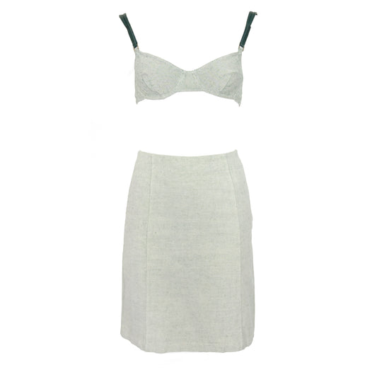 Prada SS 1999 canvas bra and skirt set