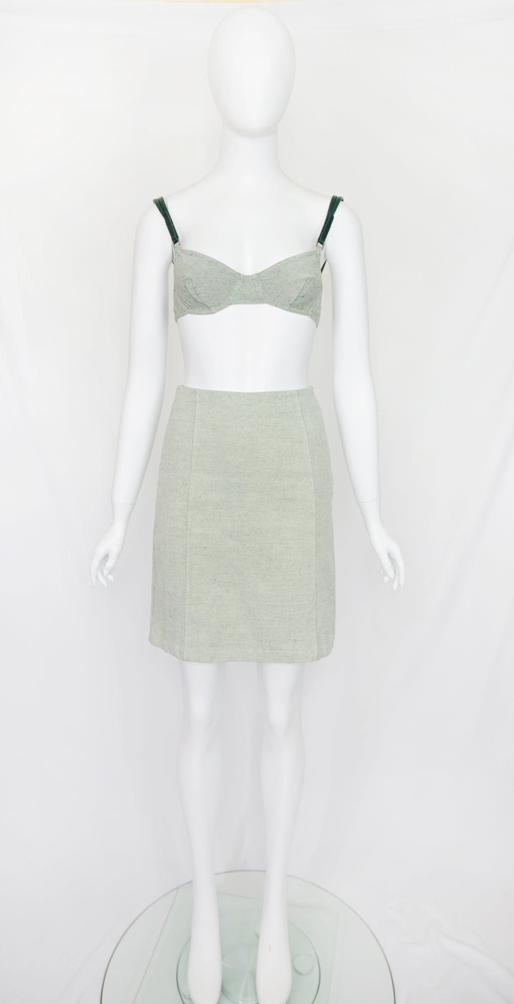 Prada SS 1999 canvas bra and skirt set