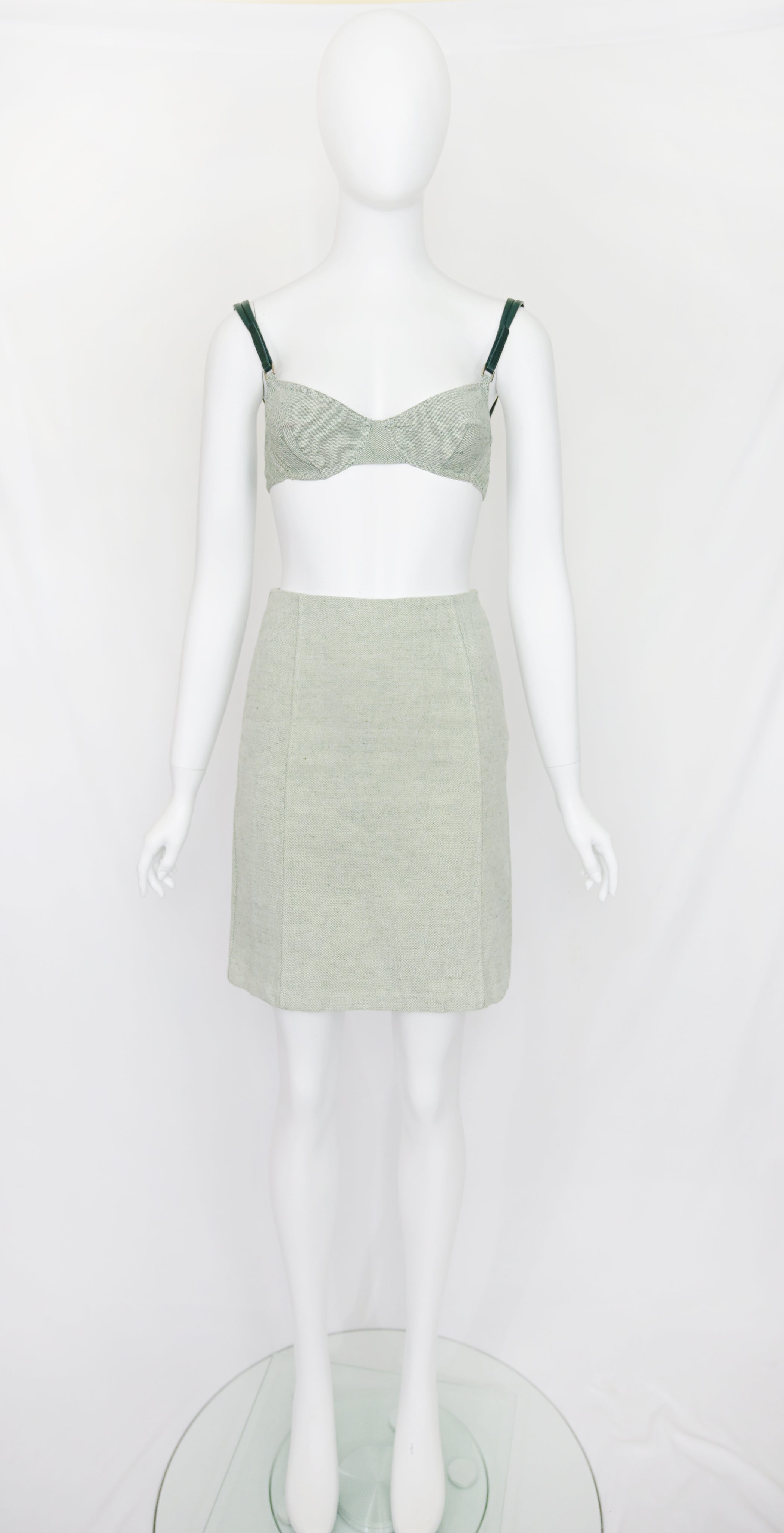 Prada SS 1999 canvas bra and skirt set