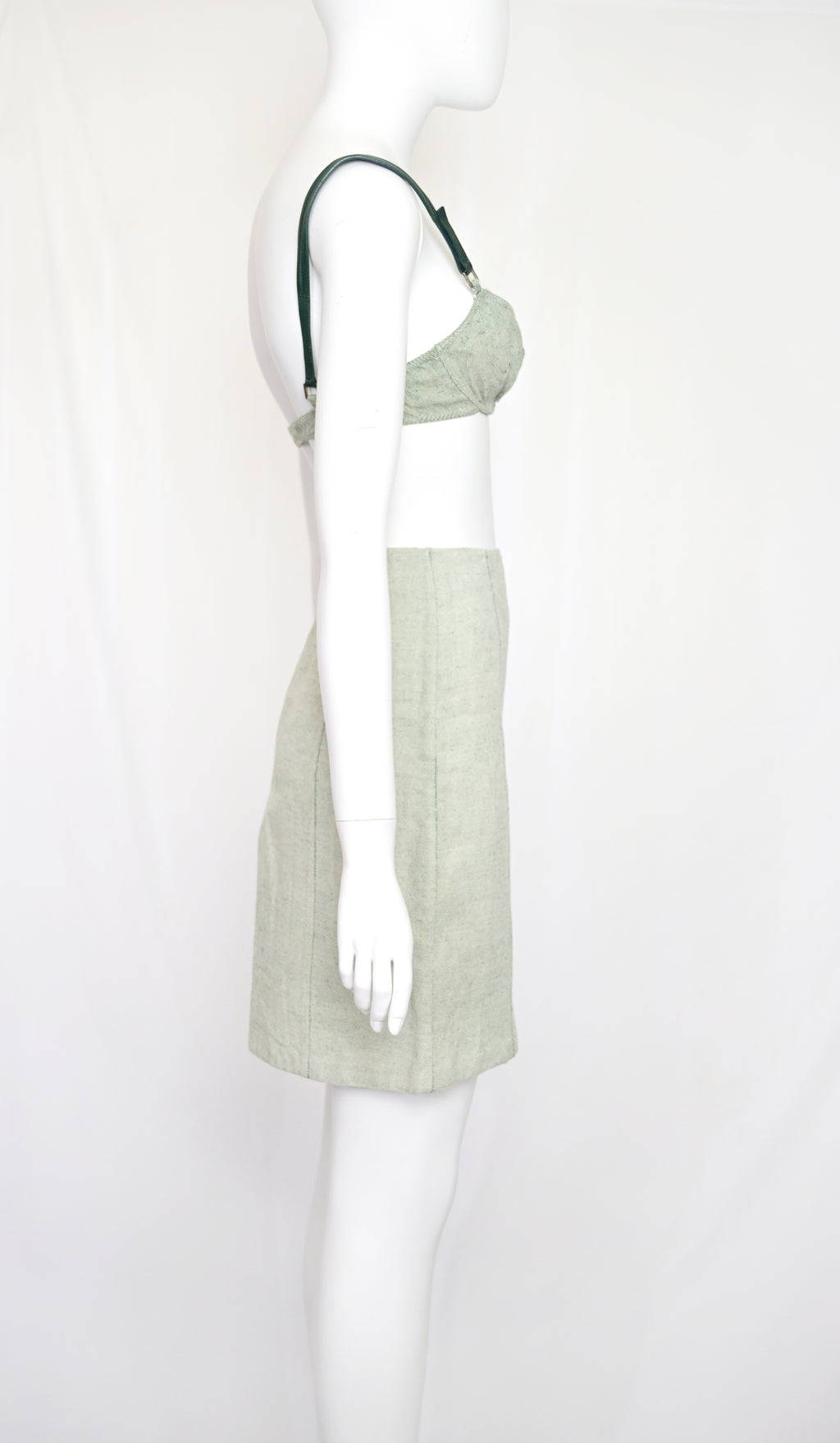Prada SS 1999 canvas bra and skirt set