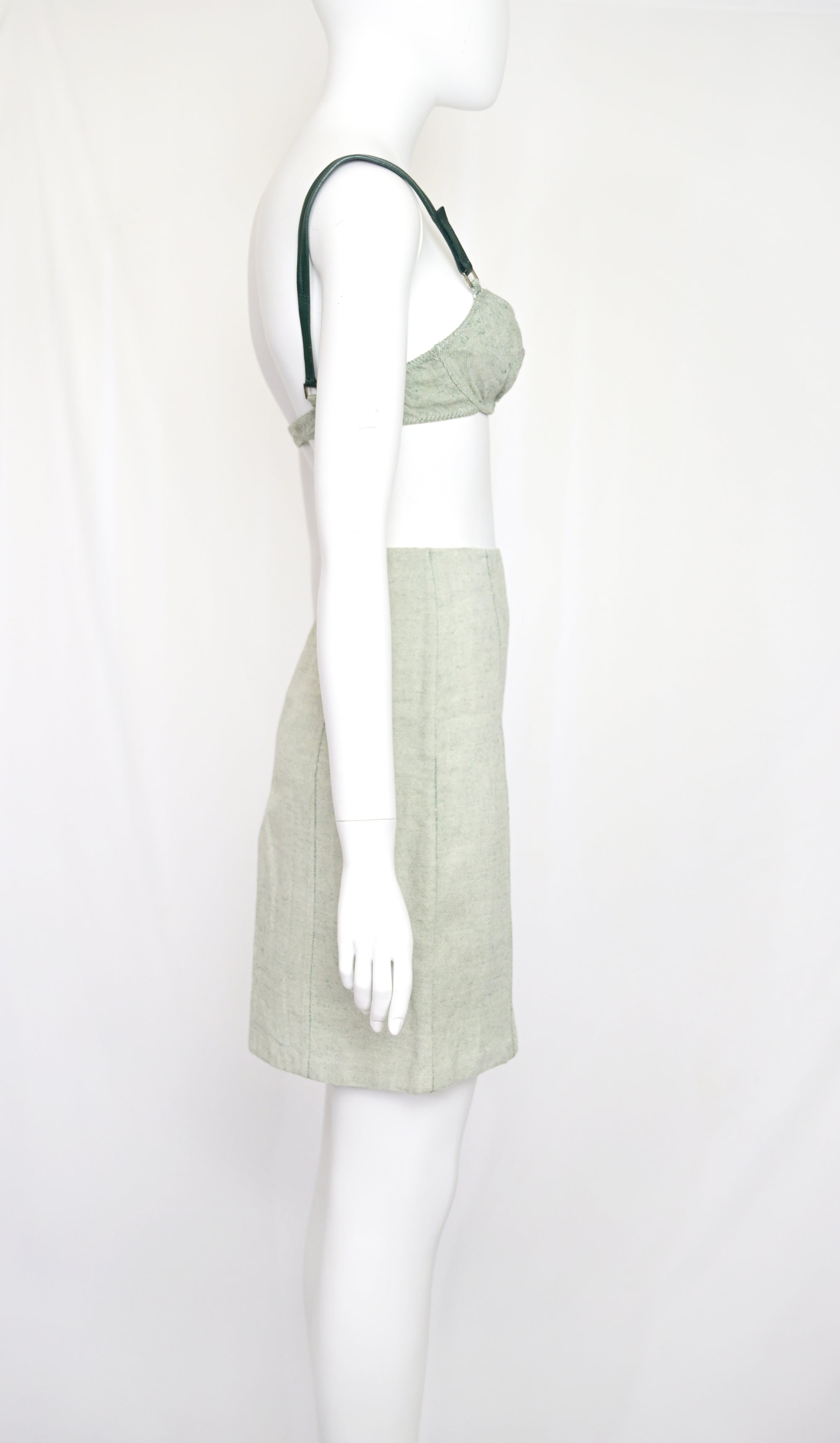 Prada SS 1999 canvas bra and skirt set