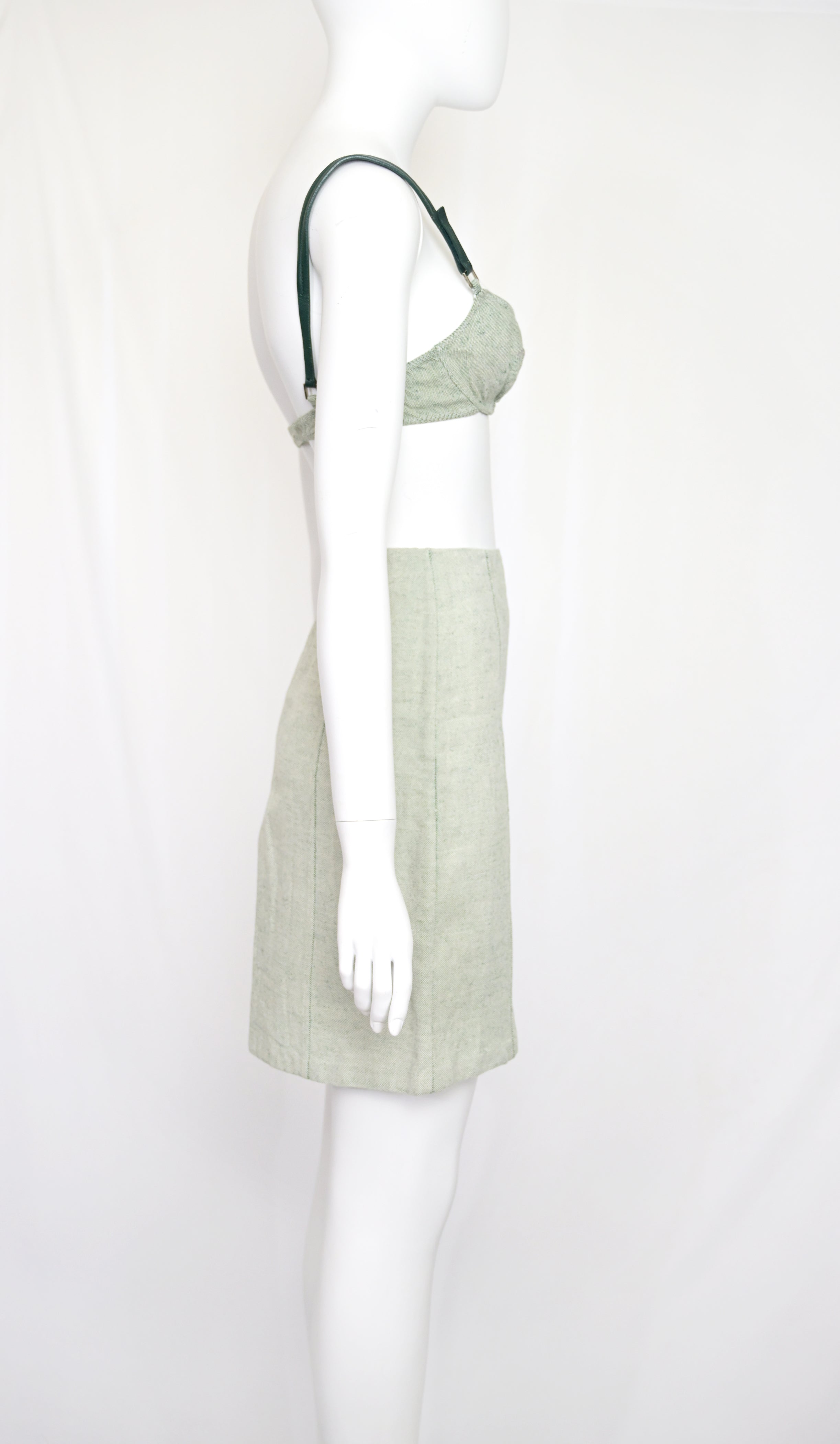 Prada SS 1999 canvas bra and skirt set
