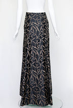 Prada SS 1997 Leaf Print Silk Skirt