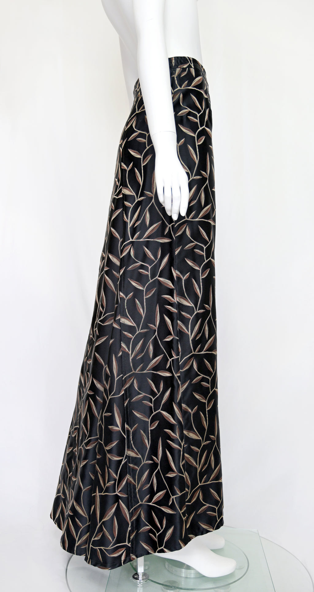 Prada SS 1997 Leaf Print Silk Skirt