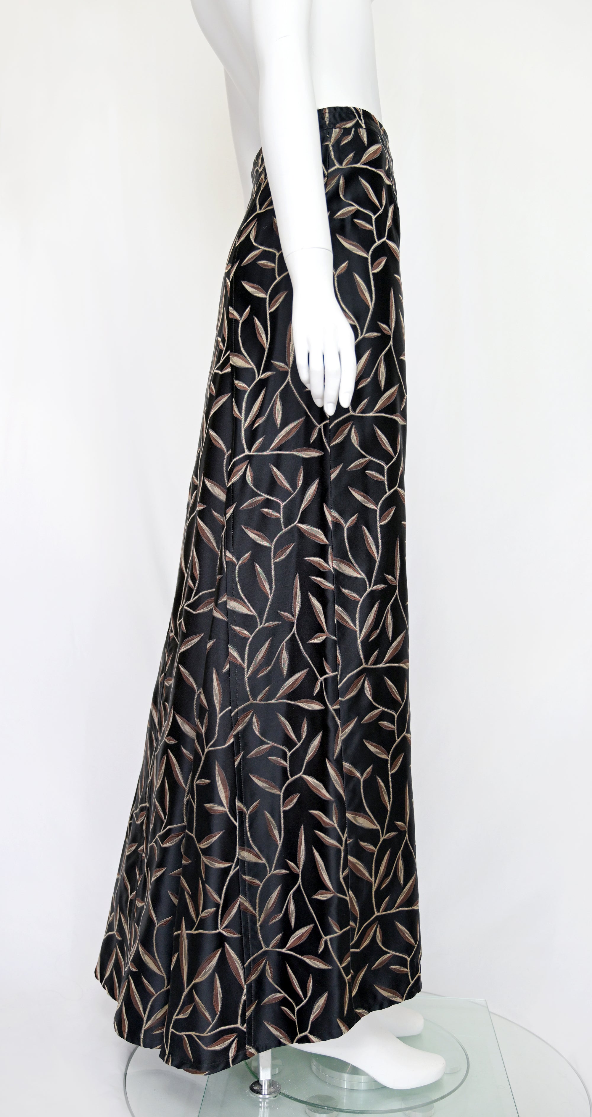 Prada SS 1997 Leaf Print Silk Skirt
