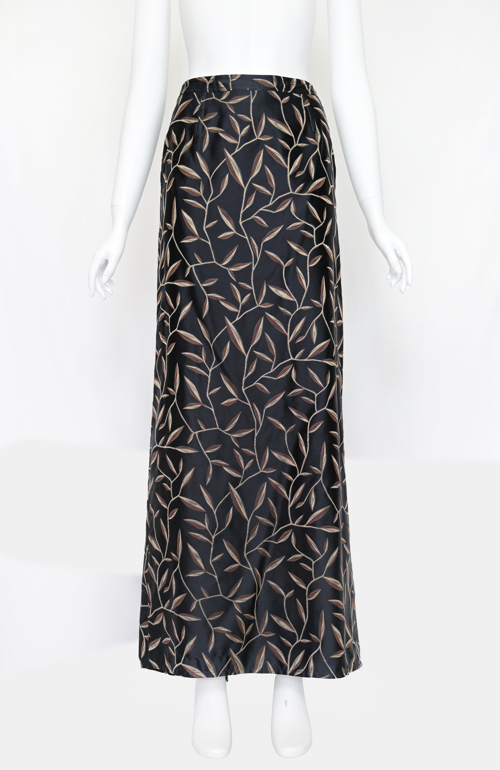 Prada SS 1997 Leaf Print Silk Skirt