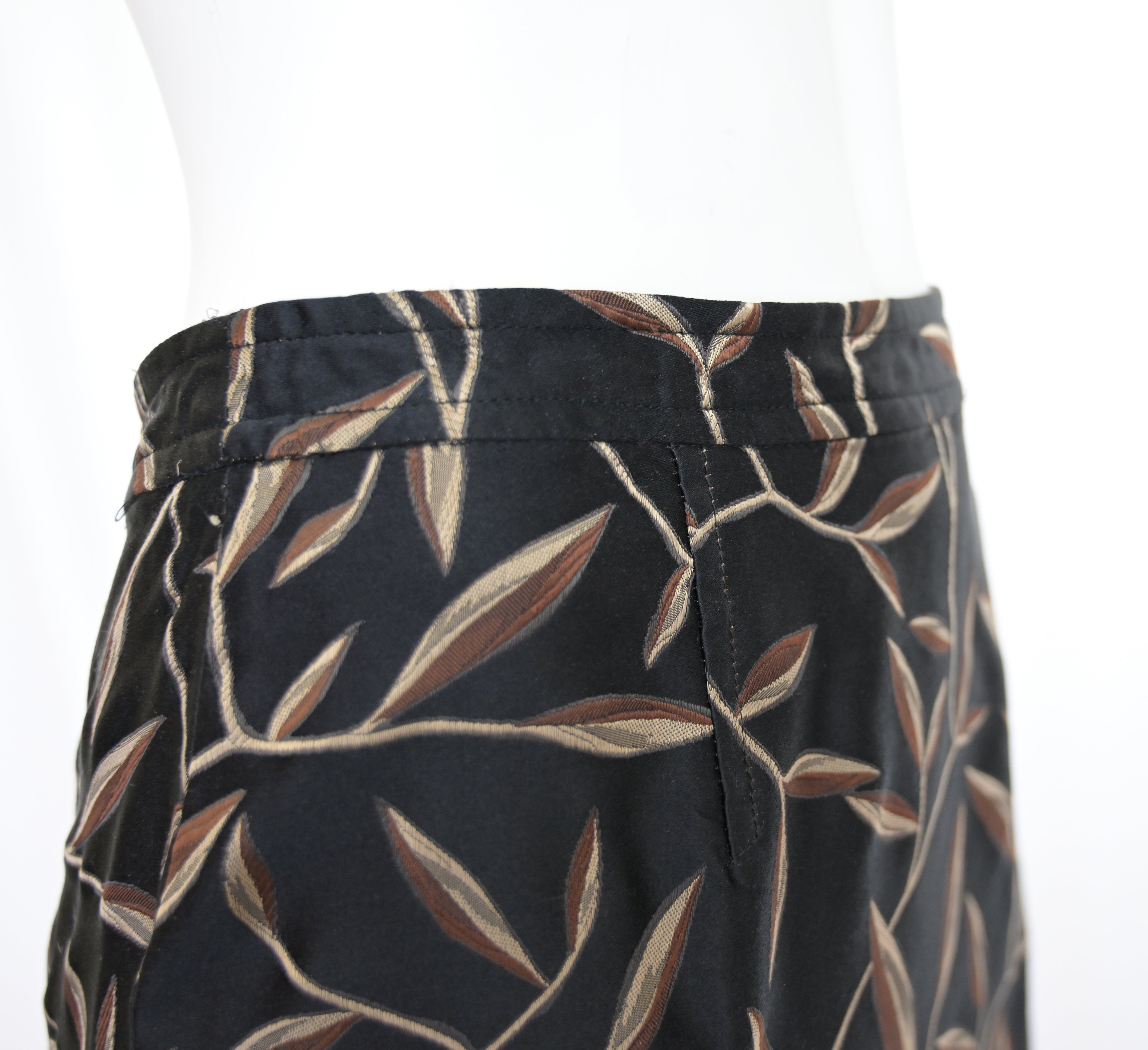 Prada SS 1997 Leaf Print Silk Skirt – Anteactus