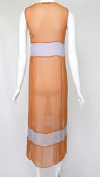 Prada FW 1996 Chiffon Silk Colorblock Dress