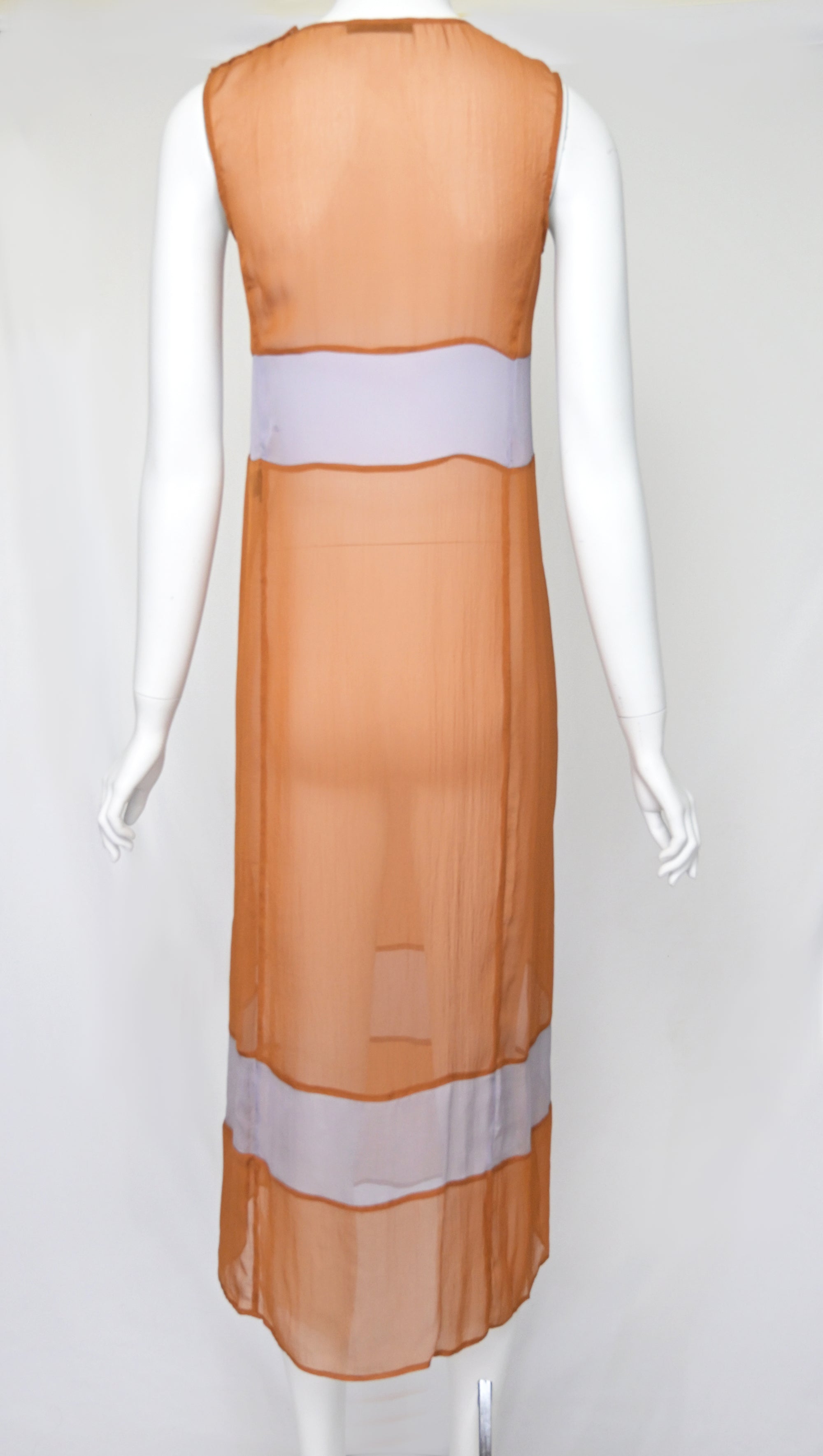 Prada FW 1996 Chiffon Silk Colorblock Dress