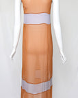 Prada FW 1996 Chiffon Silk Colorblock Dress