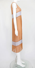 Prada FW 1996 Chiffon Silk Colorblock Dress