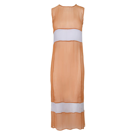 Prada FW 1996 Chiffon Silk Colorblock Dress