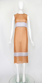 Prada FW 1996 Chiffon Silk Colorblock Dress