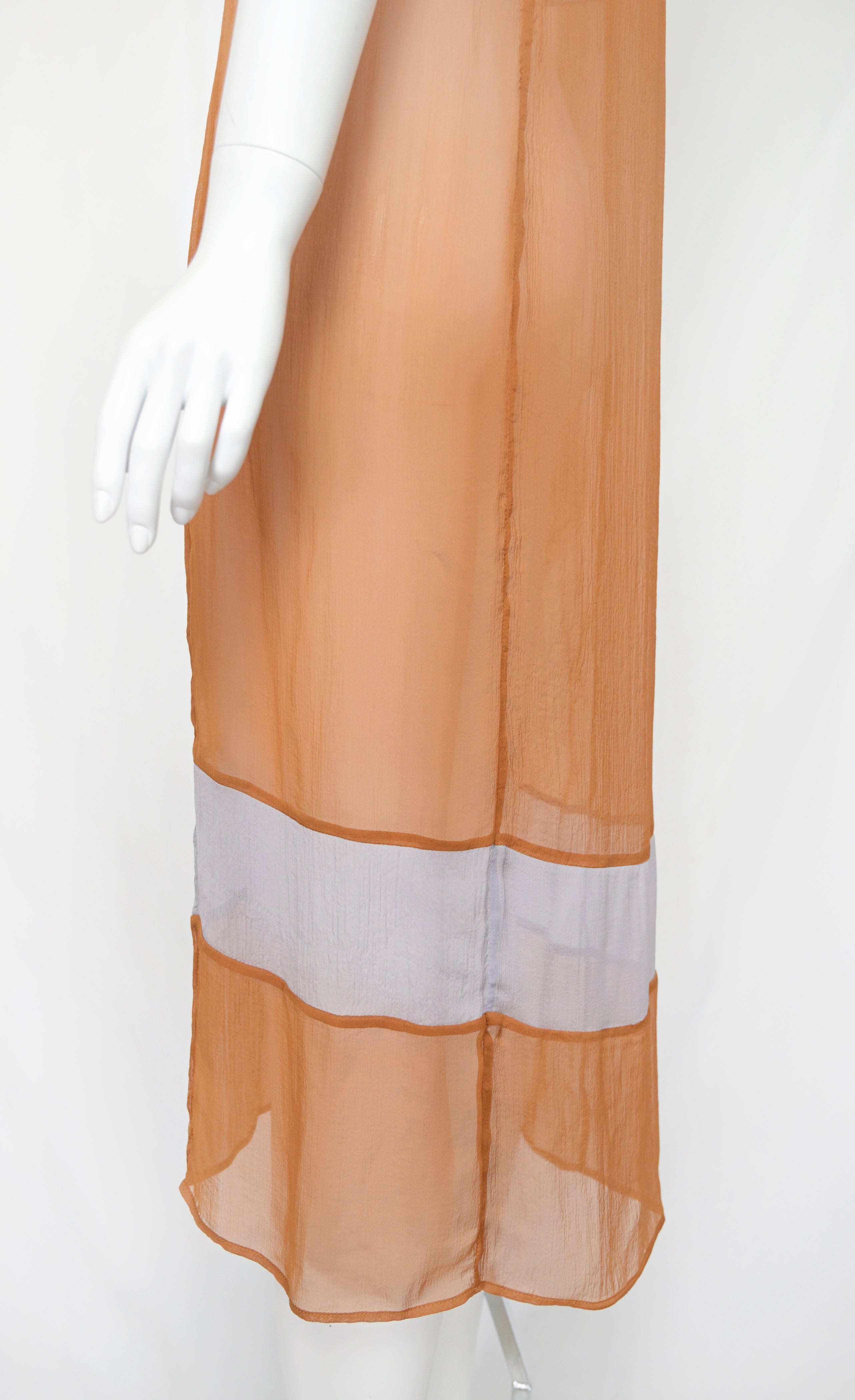 Prada FW 1996 Chiffon Silk Colorblock Dress