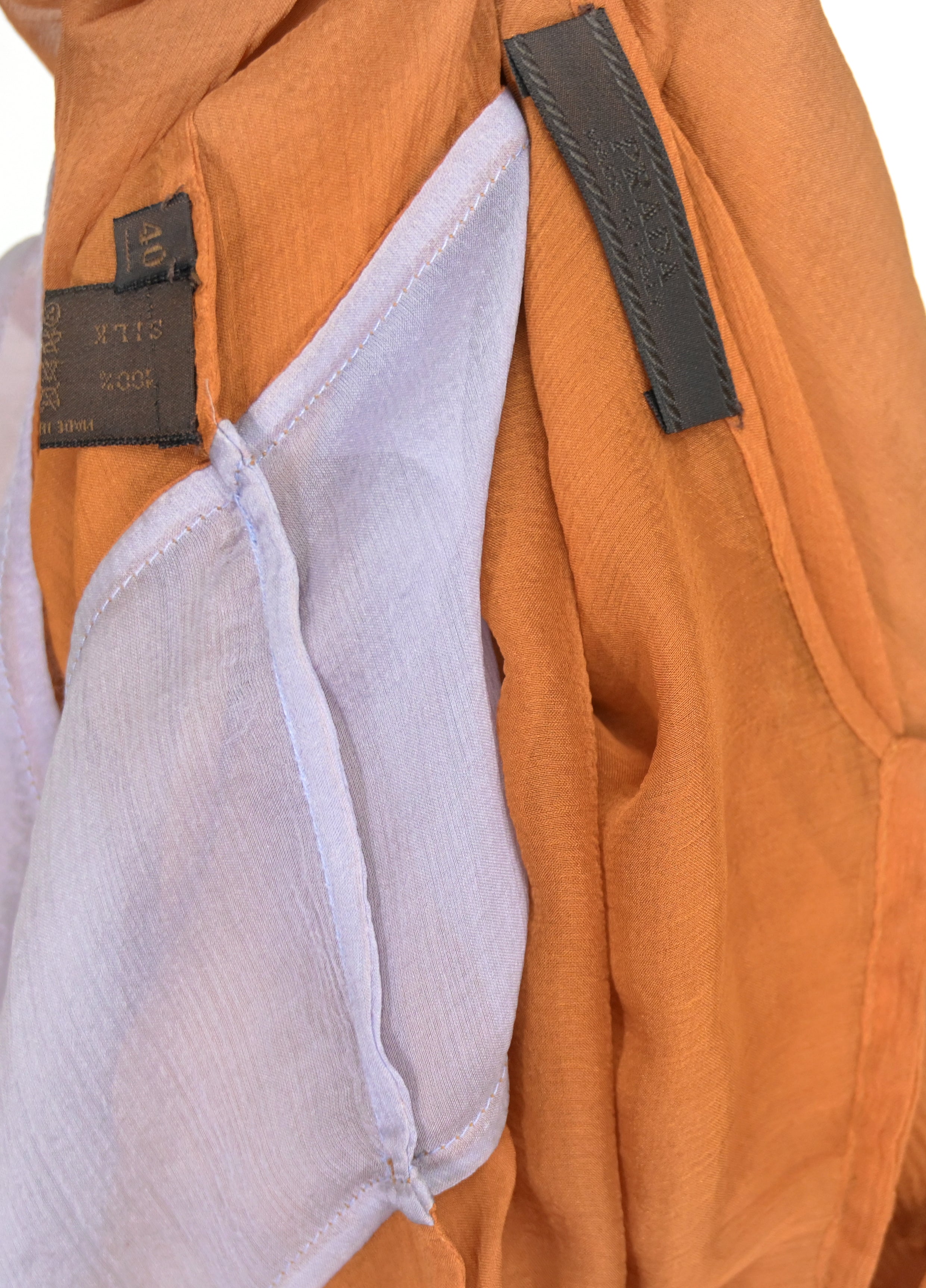 Prada FW 1996 Chiffon Silk Colorblock Dress