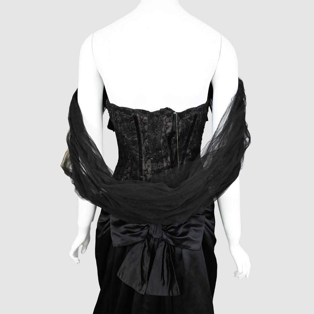 Oscar de la Renta 1995 Embellished Tulle Bustier and Skirt Set