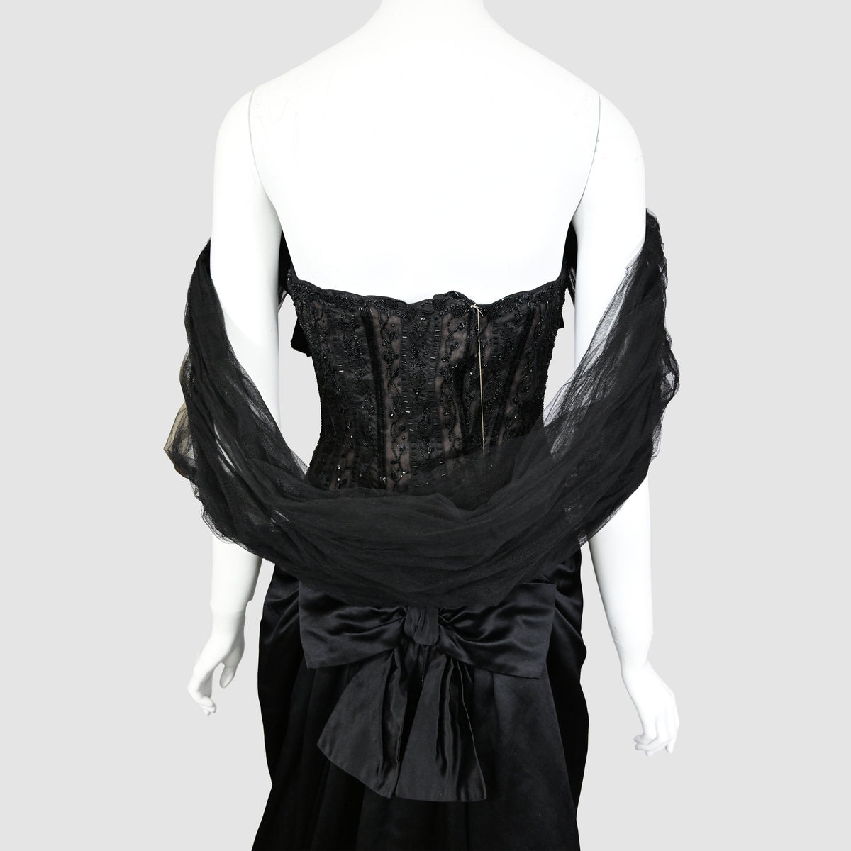 Oscar de la Renta 1995 Embellished Tulle Bustier and Skirt Set