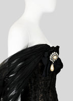 Oscar de la Renta 1995 Embellished Tulle Bustier and Skirt Set