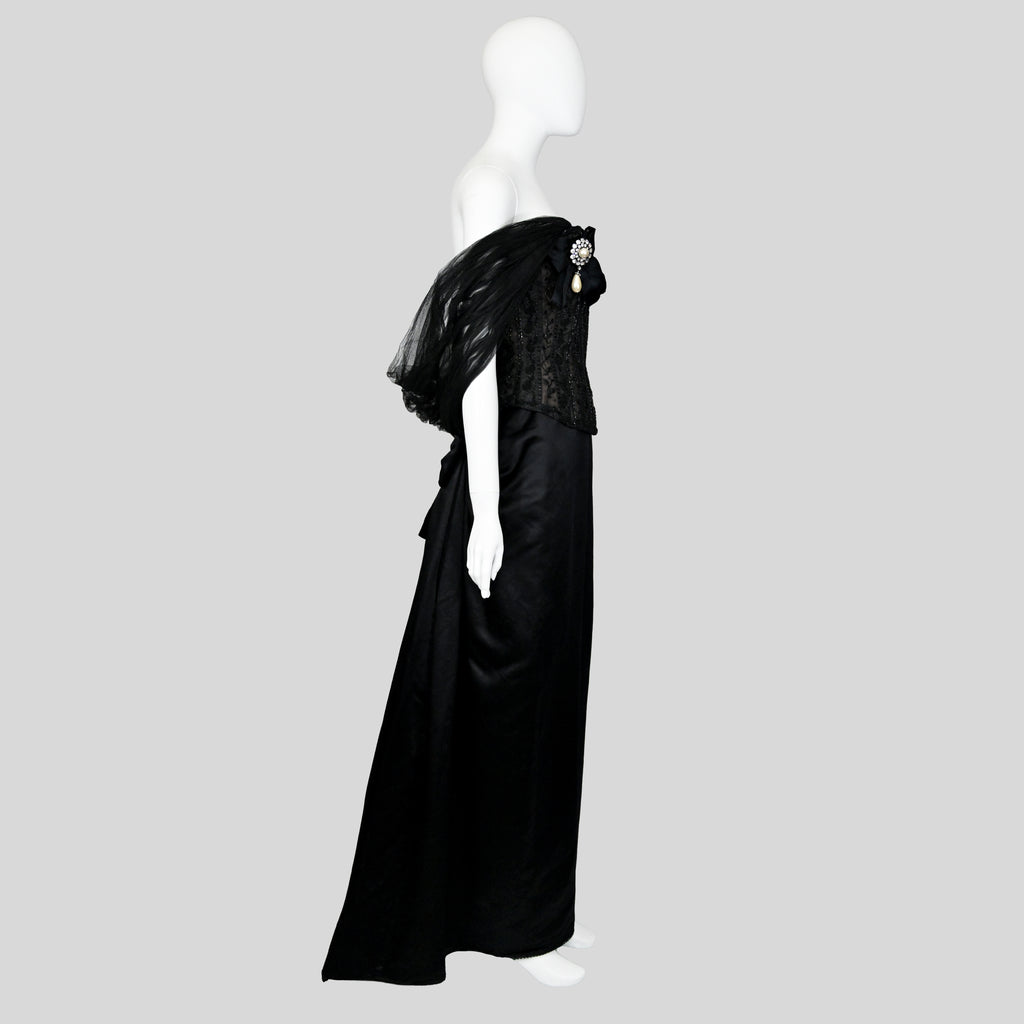 Oscar de la Renta 1995 Embellished Tulle Bustier and Skirt Set