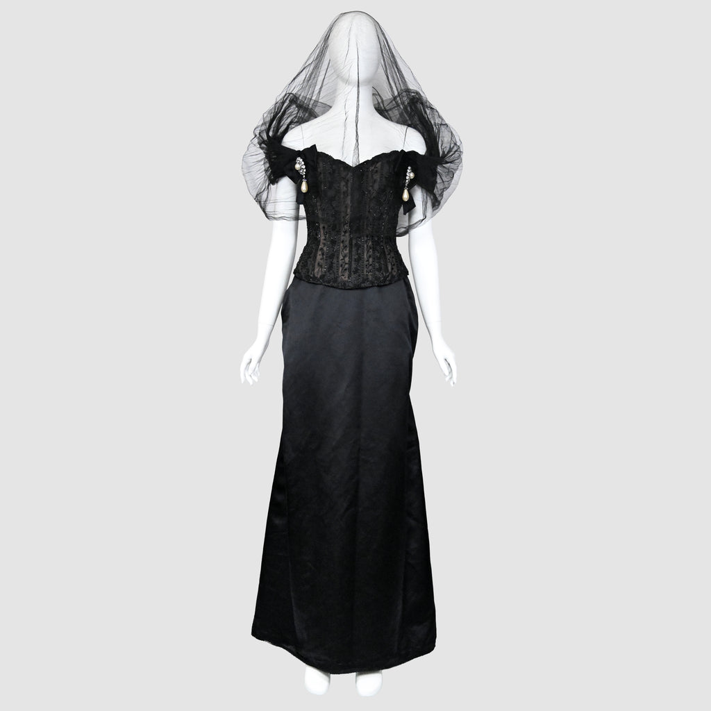 Oscar de la Renta 1995 Embellished Tulle Bustier and Skirt Set