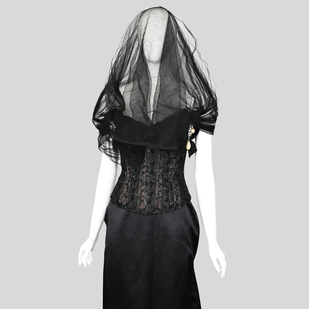 Oscar de la Renta 1995 Embellished Tulle Bustier and Skirt Set