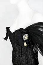 Oscar de la Renta 1995 Embellished Tulle Bustier and Skirt Set