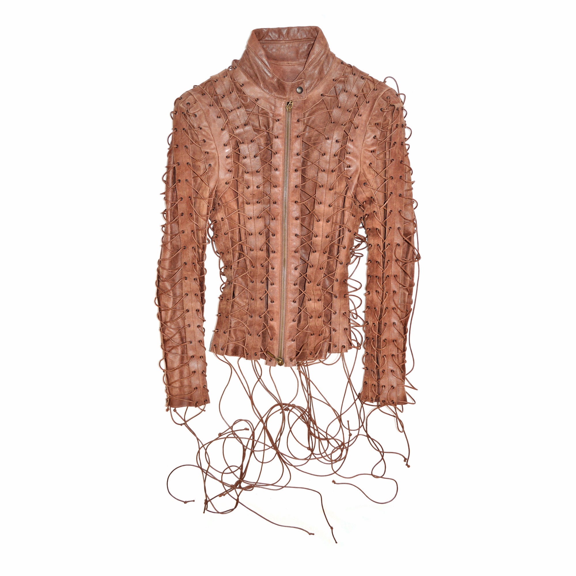 PLEIN SUD Lace up LEATHER JACKET