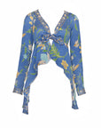 Valentino SS 2006 Floral Layered Silk Tie Blouse