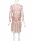 Valentino Boutique SS 1997 Metallic Lace Skirt Set, Pink