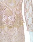 Valentino Boutique SS 1997 Metallic Lace Skirt Set, Pink