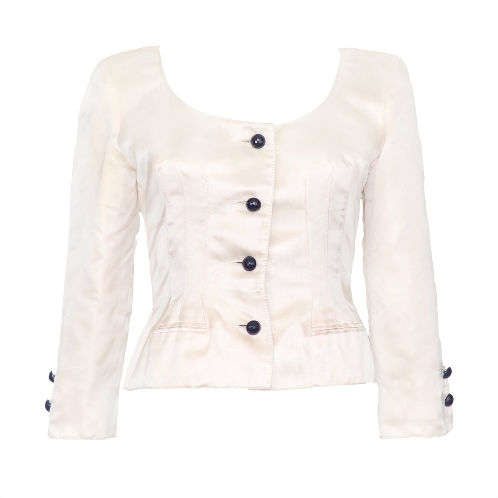 Valentino Boutique SS 1995 Ivory Silk Blouse