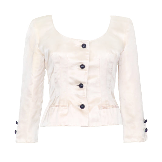 Valentino Boutique SS 1995 Ivory Silk Blouse