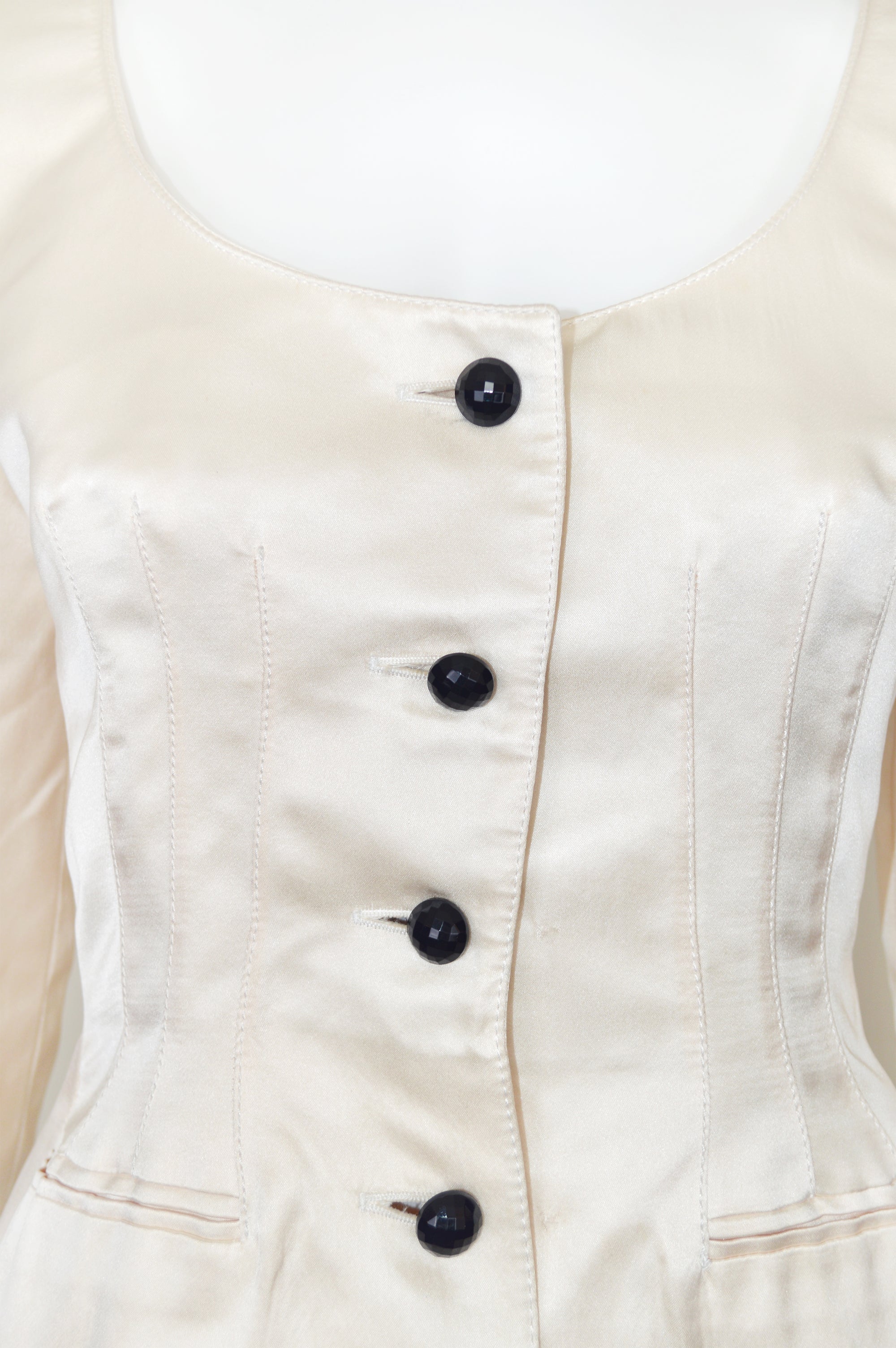 Valentino Boutique SS 1995 Ivory Silk Blouse