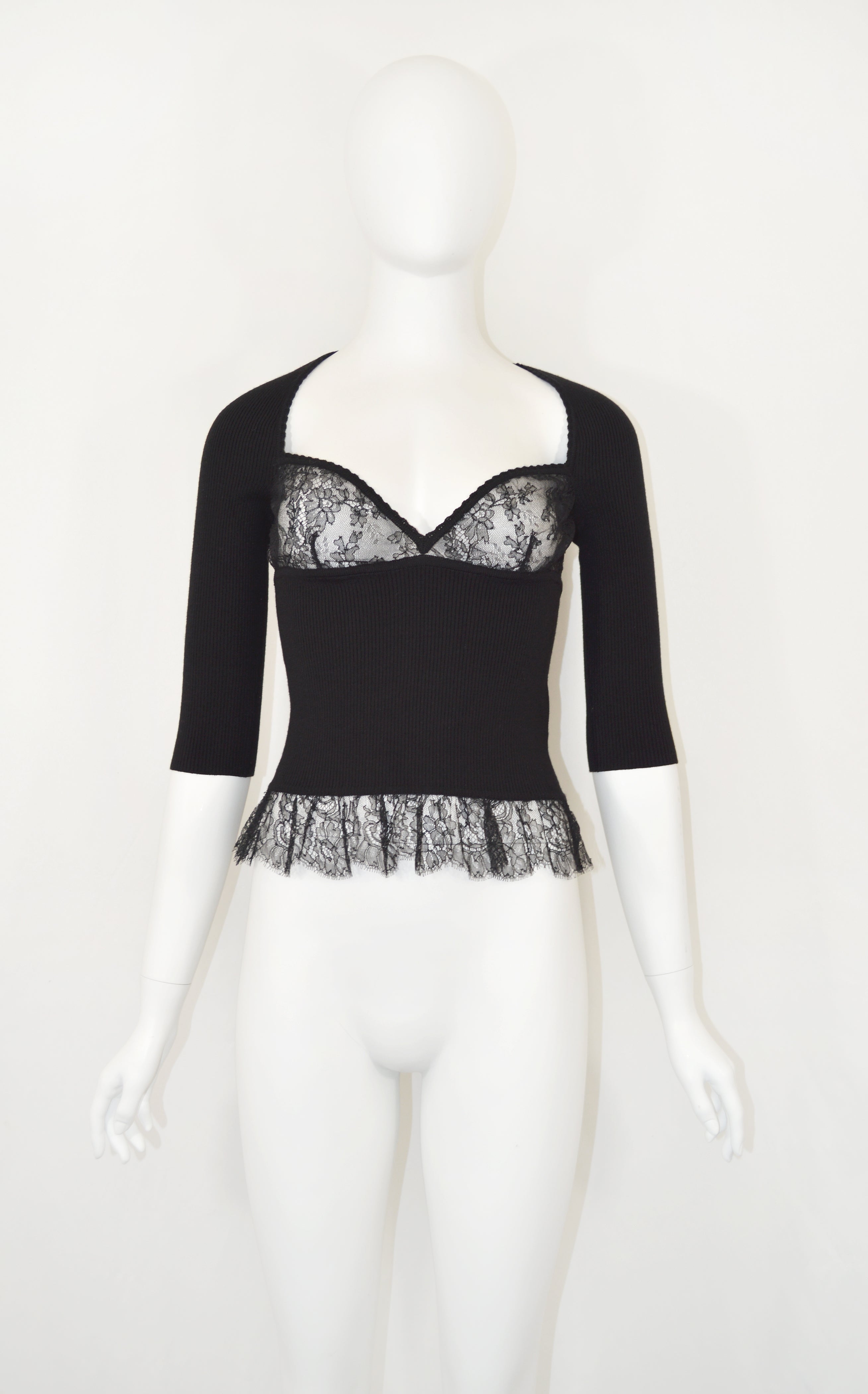 Valentino FW 2004 Lace Knit Blouse