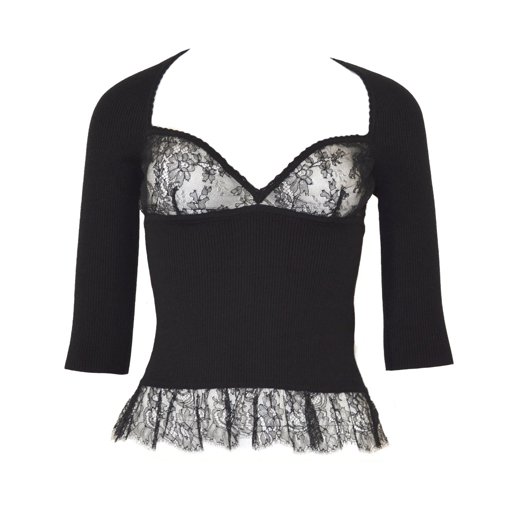 Valentino FW 2004 Lace Knit Blouse
