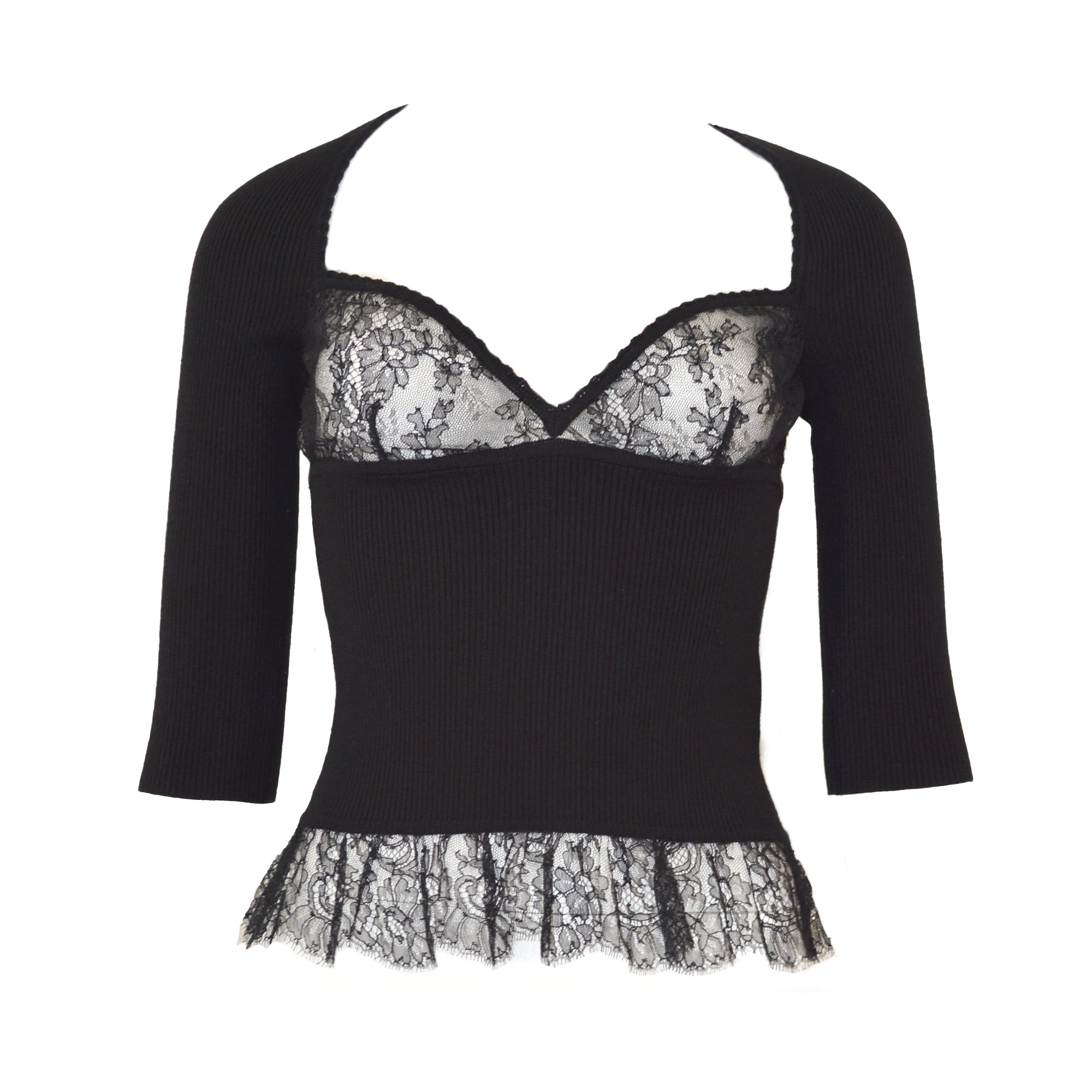 Valentino FW 2004 Lace Knit Blouse